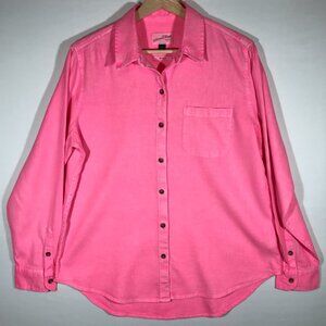 Universal Thread Relaxed Fit Women's Small Pink Linen Blend Button Up Shirt